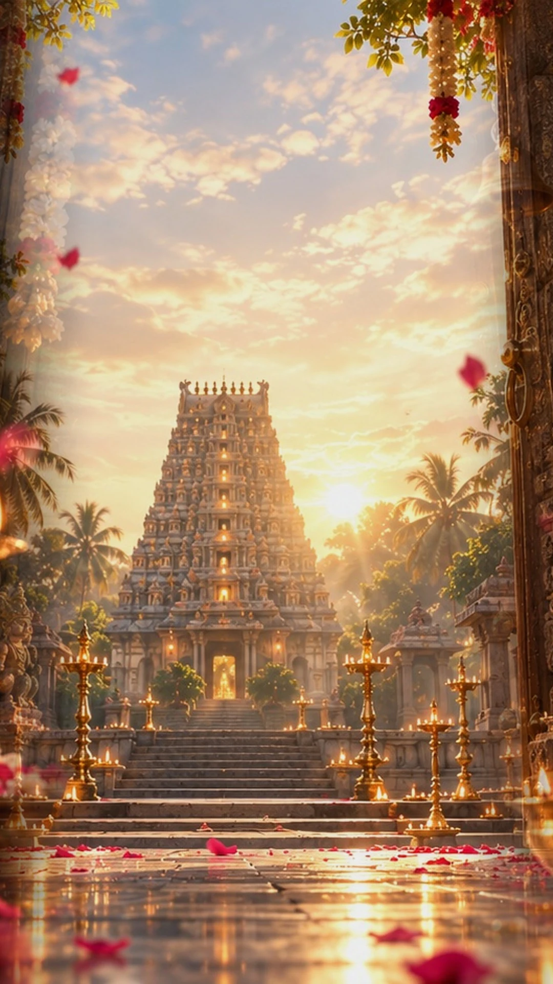 Temple light and floral detail